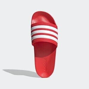 NWT adidas Adilette Shower Slide Unisex Vivid Red/White Sandals Size 14 Women